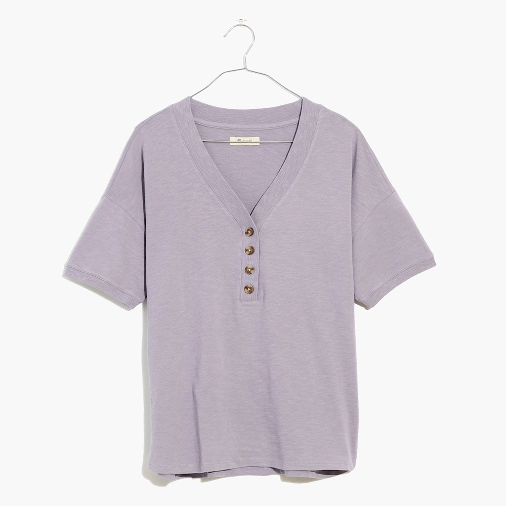 Madewell XXS oversized tee, in a faded dusty lavender color